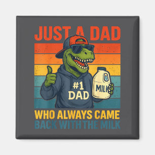 Dino Papa Retro Melk Grap Leuk Vaderdag Magneet