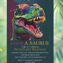 Dino Party 4e Dinosaur Invitation anniversaire