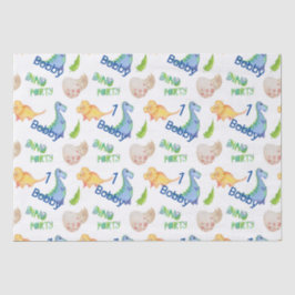 Dino Party Cute Dinosaur Birthday Boy Name & Age Tissuepapier