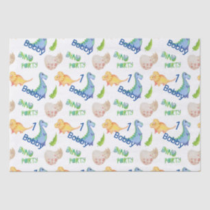 Dino Party Cute Dinosaur Birthday Boy Name & Age Tissuepapier
