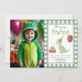 Dino Party | Cute Dinosaur Three-Rex Birthday Kaart (Voorkant)