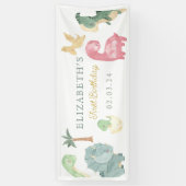 Dino Party Dino mite Verjaardag Welkom Spandoek (Verticaal)