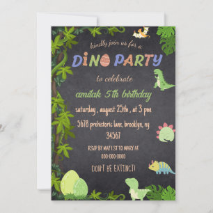 Dino Party oerwoud schattige dinosaurussen Kaart