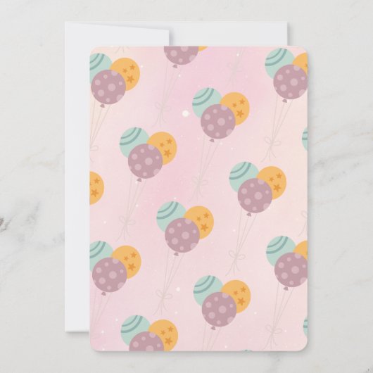 Dino Party Rawr Roze 1e Verjaardag Kaart (Achterkant)