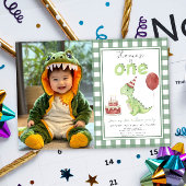 Dino Party | Schattigee dinosaurus eerste verjaard Kaart