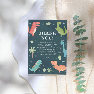 Dino Party Schattigee Dinosaurussen Jongen Verjaar Bedankkaart