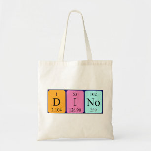 Dino periodieke lijstnaam canvas tas
