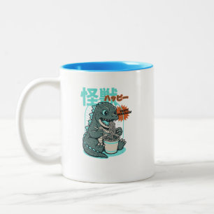 Dino ramen tweekleurige koffiemok