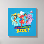 Dino Ranch | De ranchers rijden! Canvas Afdruk (Voorkant)