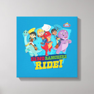 Dino Ranch De ranchers rijden! Canvas Afdruk
