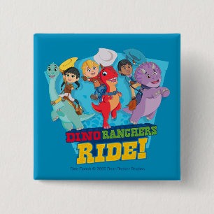 Dino Ranch De ranchers rijden! Vierkante Button 5,1 Cm