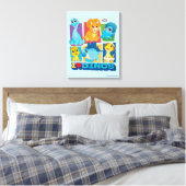 Dino Ranch | Leuke en kleurrijke dinosaurus Canvas Afdruk (Insitu (Slaapkamer))