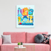 Dino Ranch | Leuke en kleurrijke dinosaurus Canvas Afdruk (Insitu (Woonkamer))