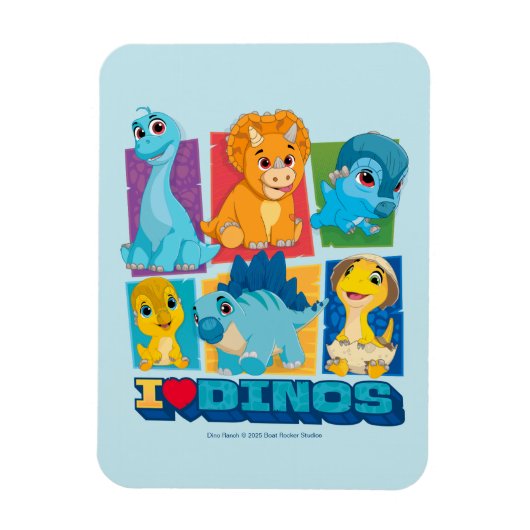 Dino Ranch | Leuke en kleurrijke dinosaurus Magneet (Verticaal)