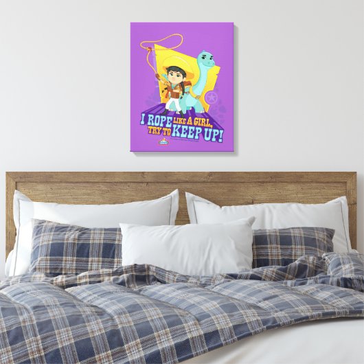 Dino Ranch | Min en Clover Canvas Afdruk (Insitu (Slaapkamer))