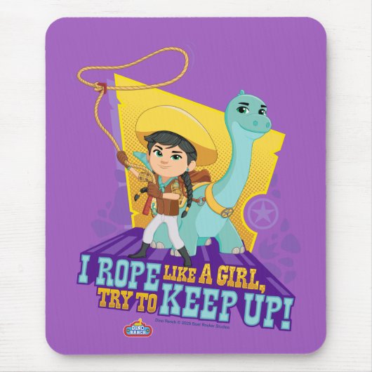 Dino Ranch | Min en Clover Muismat (Voorkant)