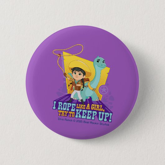 Dino Ranch | Min en Clover Ronde Button 5,7 Cm (Voorkant)
