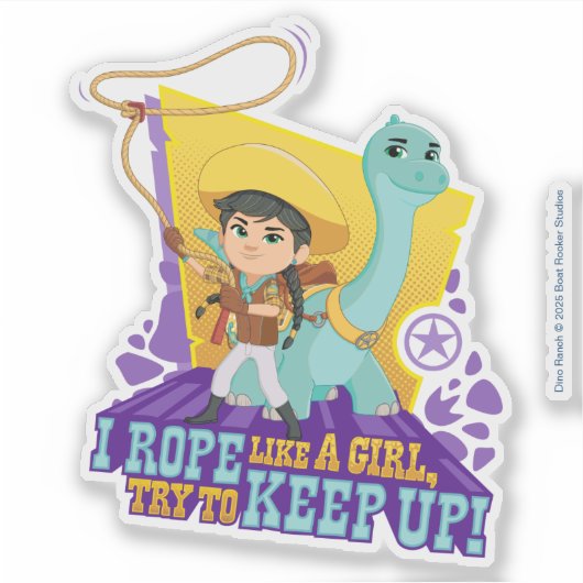 Dino Ranch | Min en Clover Sticker (Voorkant)