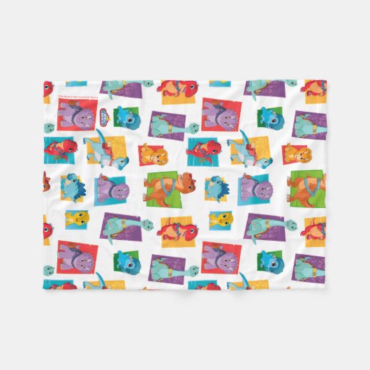 Dino Ranch Pattern Fleece Deken (Voorkant (Horizontaal))