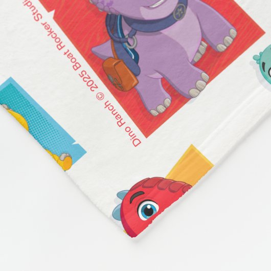 Dino Ranch Pattern Fleece Deken (Hoek)