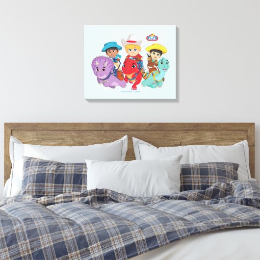 Dino Ranch Vrienden Ontwerp Canvas Afdruk (Insitu (Slaapkamer))