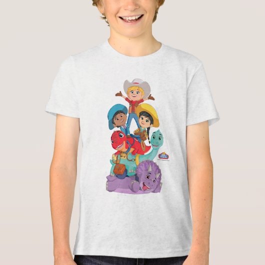 Dino Ranch Vrienden Tri-Blend Shirt (Voorkant)