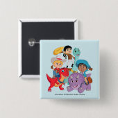 Dino Ranch Yee Haw! Vierkante Button 5,1 Cm (Voorkant /achterkant)