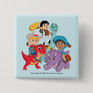 Dino Ranch Yee Haw! Vierkante Button 5,1 Cm