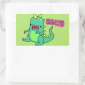 Dino Rawr Rechthoekige Sticker (Tas)
