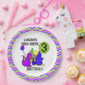 Dino-Riffic 3rd Happy Birthday Paper-Borden Papieren Bordje (Feest)