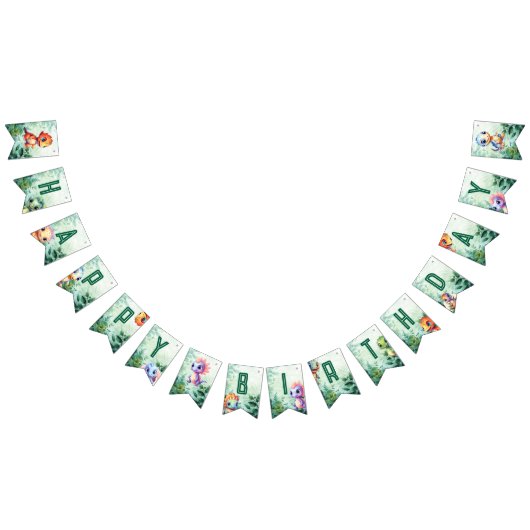 Dino Roar Birthday Bash Vlaggetjes (Alle)