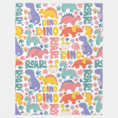 Dino Roar Fun Pattern Fleece Deken (Voorkant)
