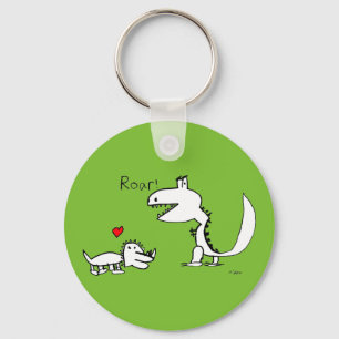 Dino Roaring, rood hart, uw speciale Sleutelhanger