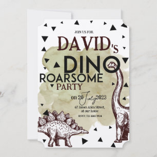 DINO ROARSAUM verjaardagsfeestje UITNODIGEN Kaart