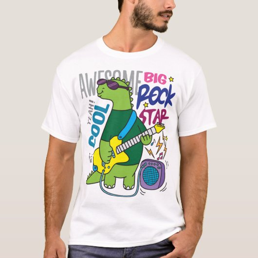 dino rock star t-shirt (Voorkant)