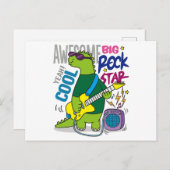 dino rock ster briefkaart (Voorkant / Achterkant)