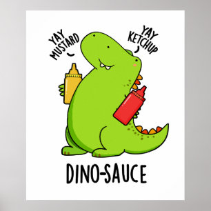 Dino-saus Grappige Dinosaurus Woordgrap Poster