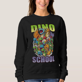 dino school cute graphic trui