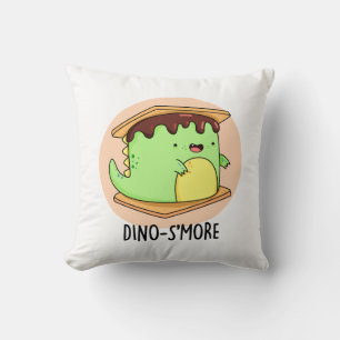 Dino-smore Funny Dinosaur Smore Pun Kussen