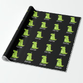 Dino-sore Funny Irritated Dinosaur Pun Dark BG Cadeaupapier (Uitgerold)