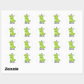 Dino-sore Funny Irritated Dinosaur Pun Ronde Sticker (Vel)