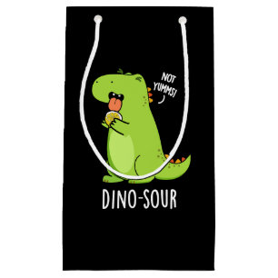 Dino-sour Grappige Dinosaurus Pun Donker BG Klein Cadeauzakje