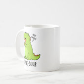 Dino-sour Grappige Dinosaurus Pun Koffiemok (Voorkant links)