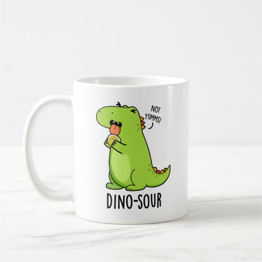 Dino-sour Grappige Dinosaurus Pun Koffiemok (Links)