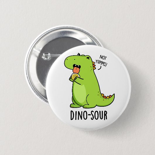 Dino-sour Grappige Dinosaurus Pun Ronde Button 5,7 Cm (Voorkant /achterkant)