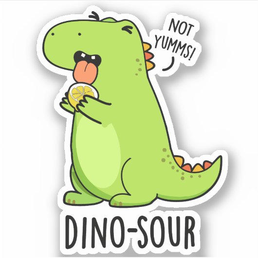 Dino-sour Grappige Dinosaurus Pun Sticker (Voorkant)