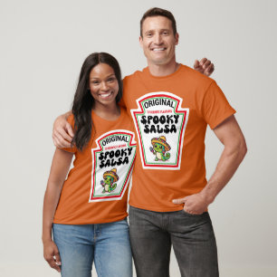 Dino Spooky Salsa Sauce Parodie Ketchup Mosterd T-shirt