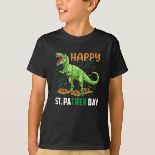 Dino St Patricks Day Funny Kinder Toddler Boys Gir T-shirt