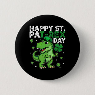 Dino St. Patrick's Day Lucky Shamrock Ierse Jongen Ronde Button 5,7 Cm