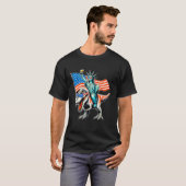 Dino standbeeld van vrijheid 4 juli jongens Amerik T-shirt (Voorkant volledig)